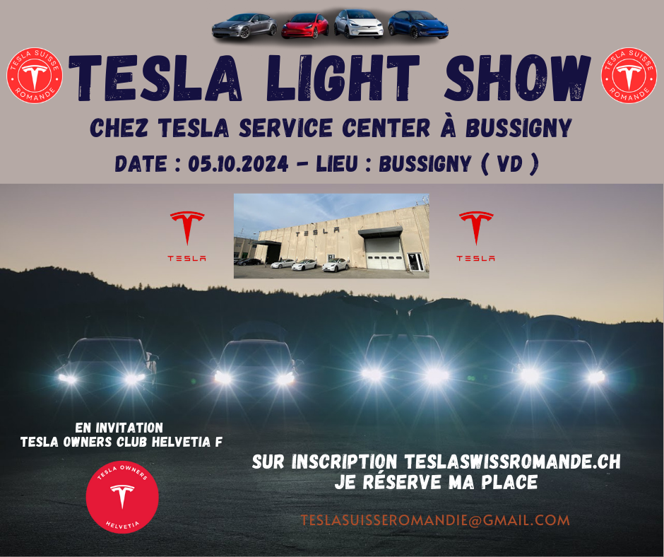 Tesla Lightshow Lausanne-Bussigny TOCH